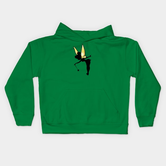 Tinkerbell Sparkling Wings Kids Hoodie by magicmirror